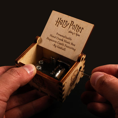 Personalized Hand Crank Music Box - Hogwarts Castle