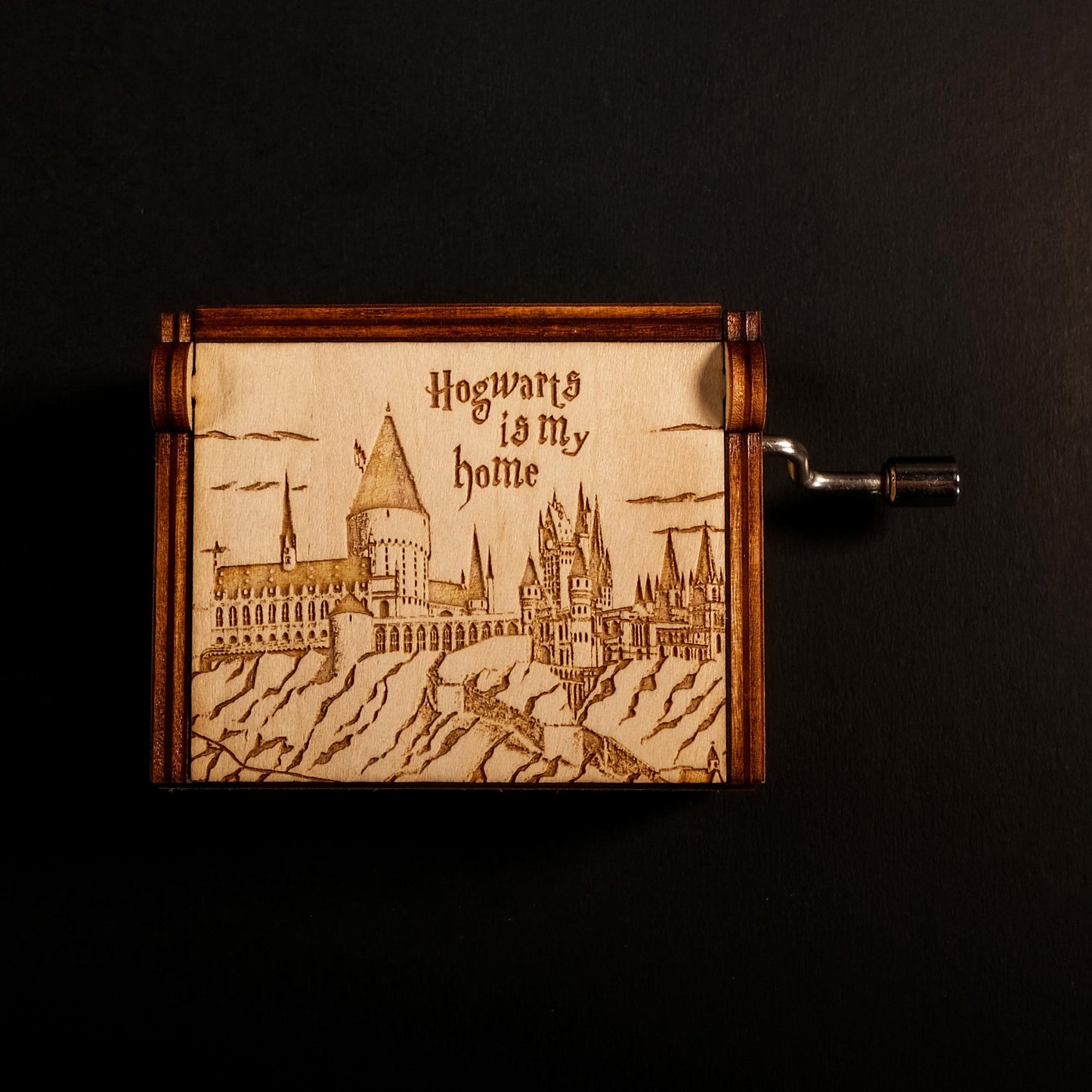 Personalized Hand Crank Music Box - Hogwarts Castle