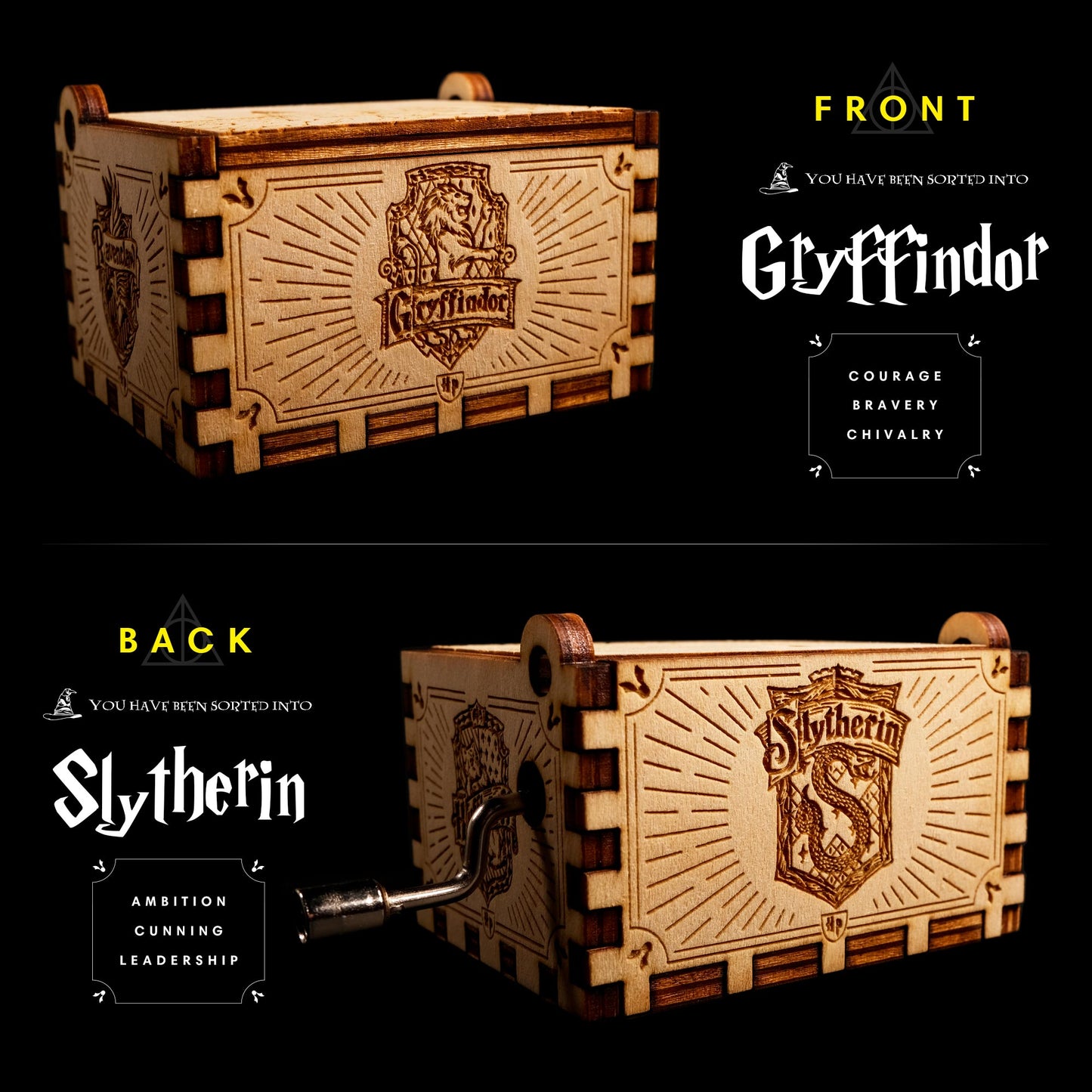 Personalized Hand Crank Music Box - Hogwarts Castle