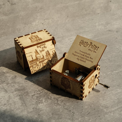 Personalized Hand Crank Music Box - Hogwarts Castle