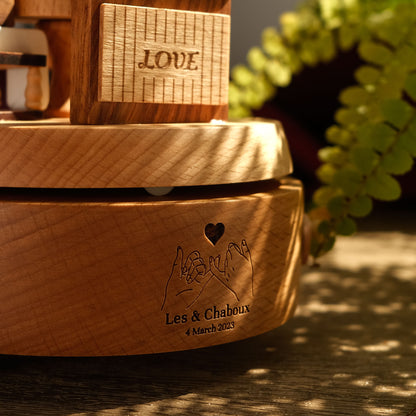 Personalized Wooden Music Box - Romantic Couple