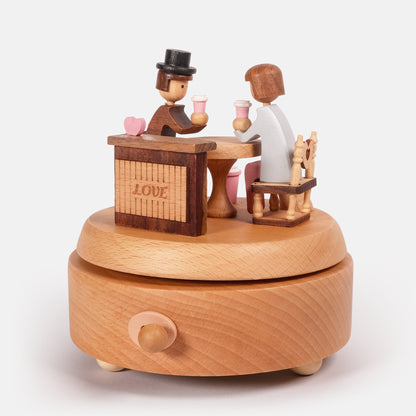 Personalized Wooden Music Box - Romantic Couple