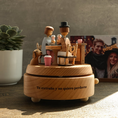 Personalized Wooden Music Box - Romantic Couple