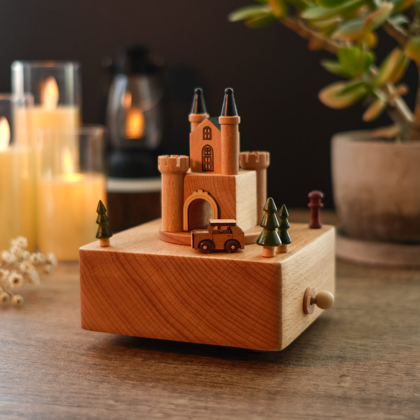 Personalized Wooden Music Box - The Castle