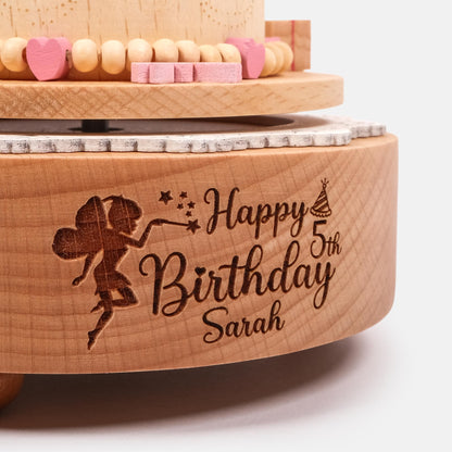 Personalized Wooden Music Box - Birthday Cake