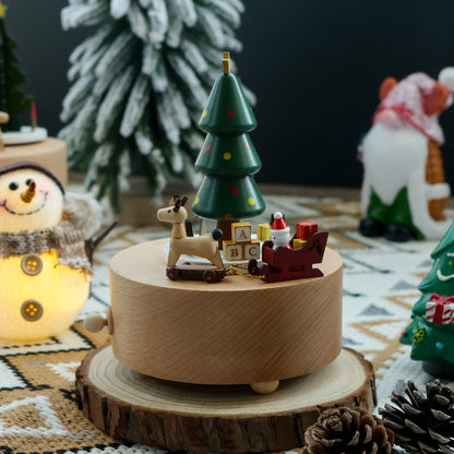 Personalized Wooden Music Box - Christmas Santa Sleigh