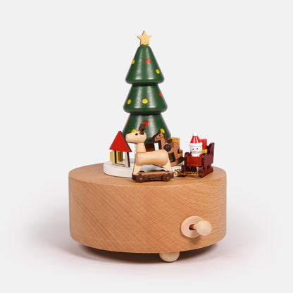 Personalized Wooden Music Box - Christmas Santa Sleigh