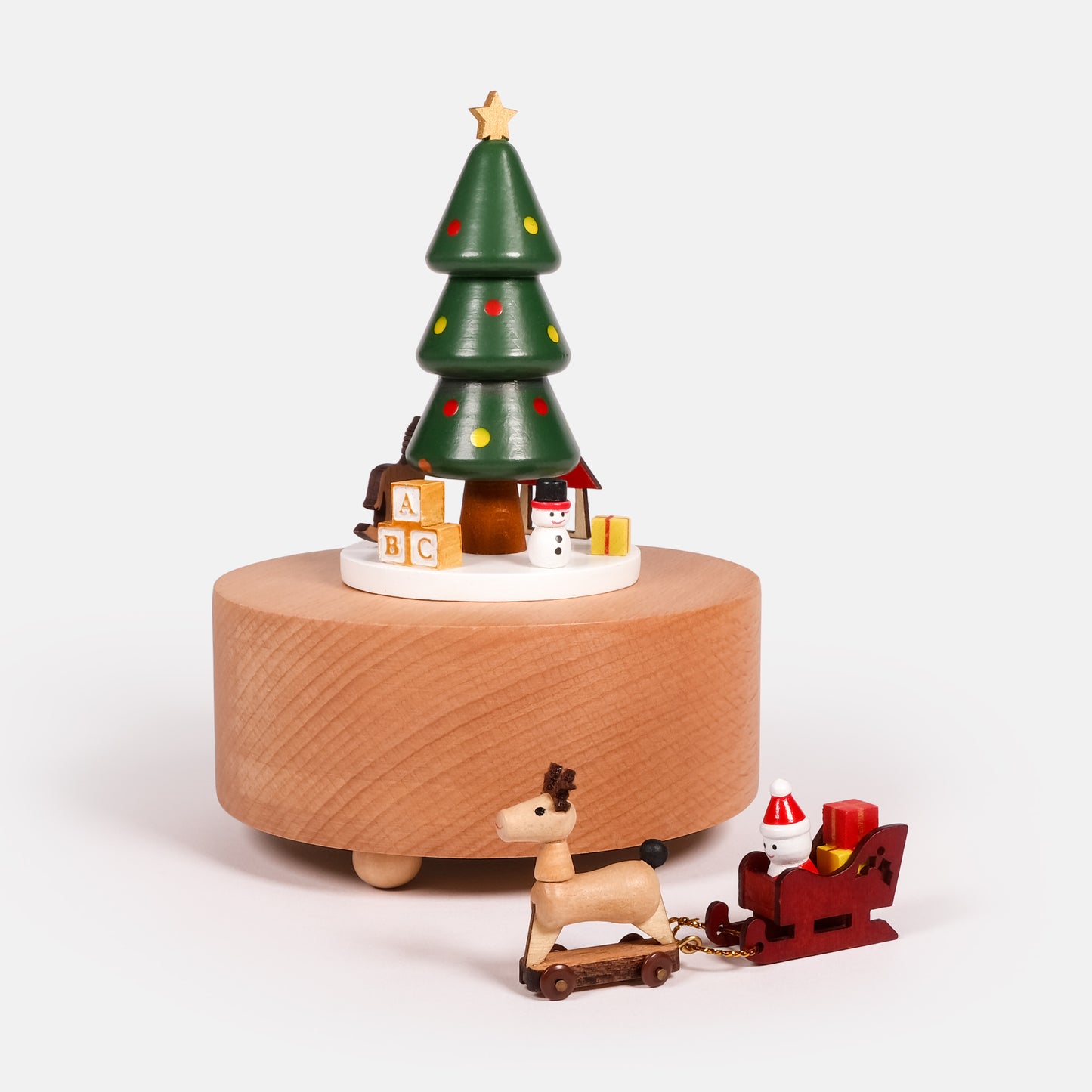 Personalized Wooden Music Box - Christmas Santa Sleigh