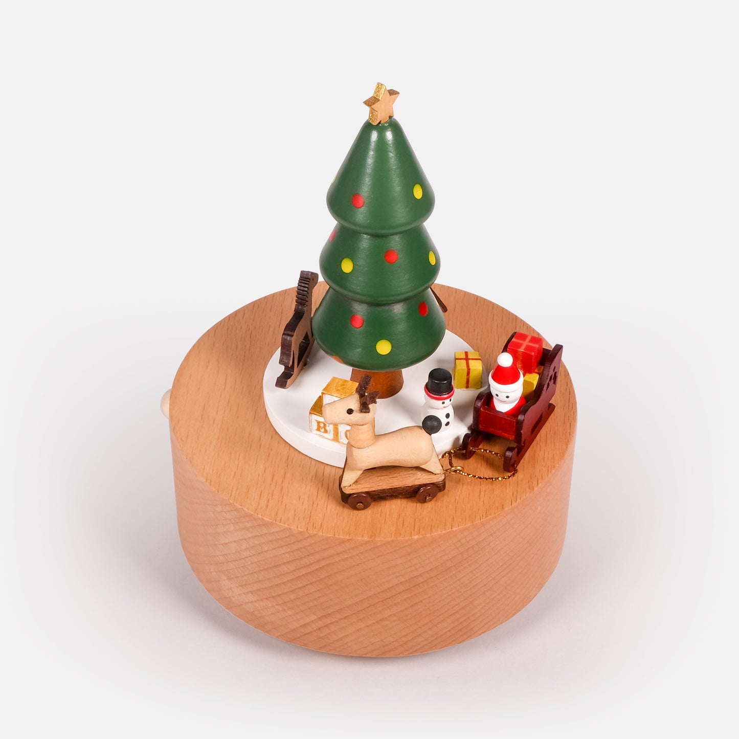 Personalized Wooden Music Box - Christmas Santa Sleigh