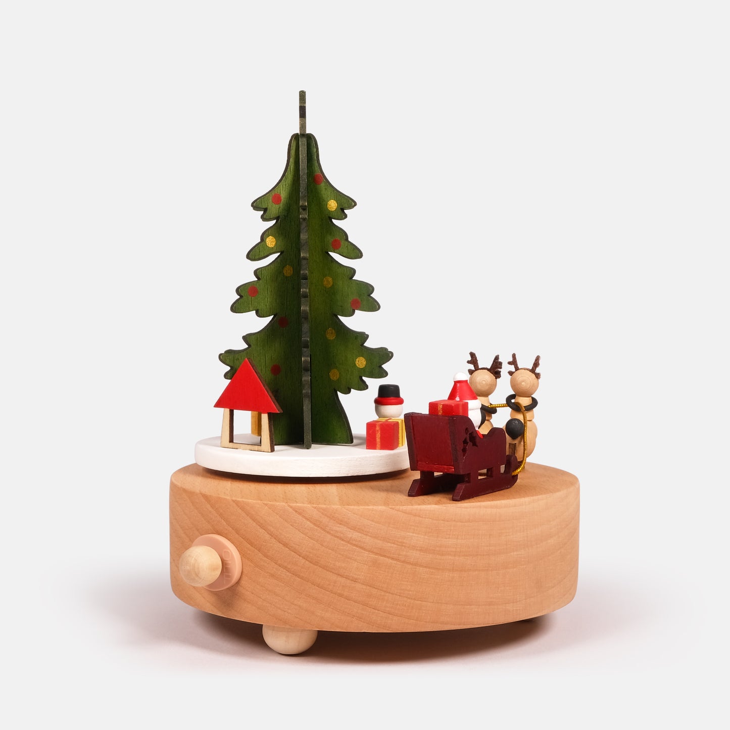 Personalized Wooden Music Box - Rotating Christmas Tree