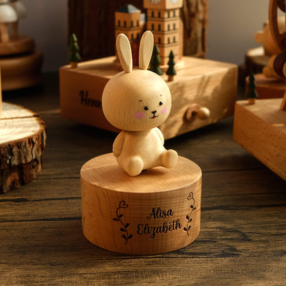 Personalized Wooden Music Box - Bunny