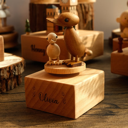 Personalized Wooden Music Box - Duckling