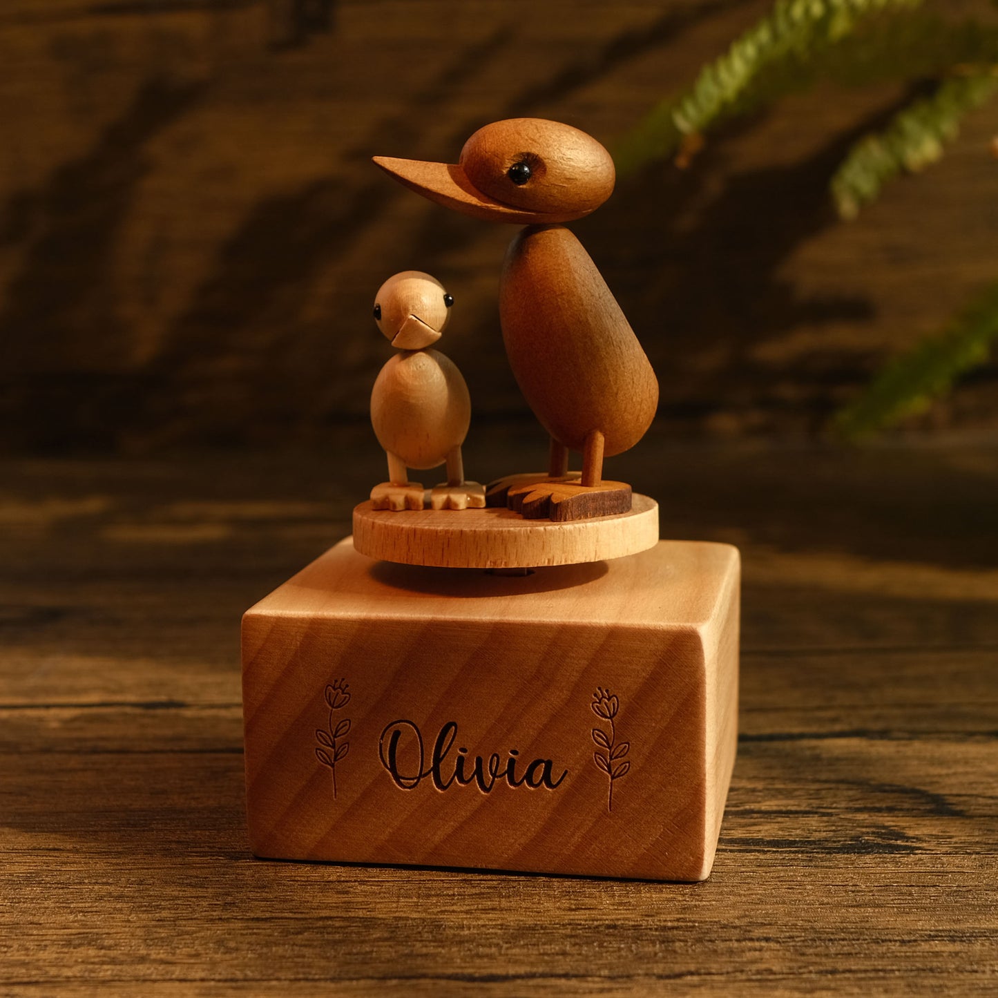 Personalized Wooden Music Box - Duckling