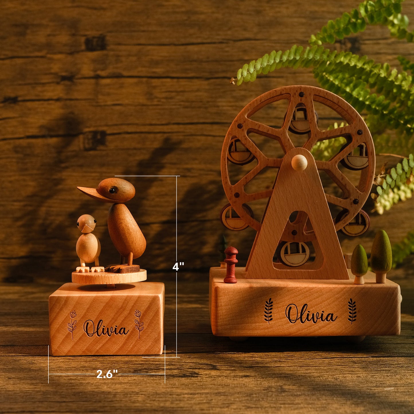 Personalized Wooden Music Box - Duckling