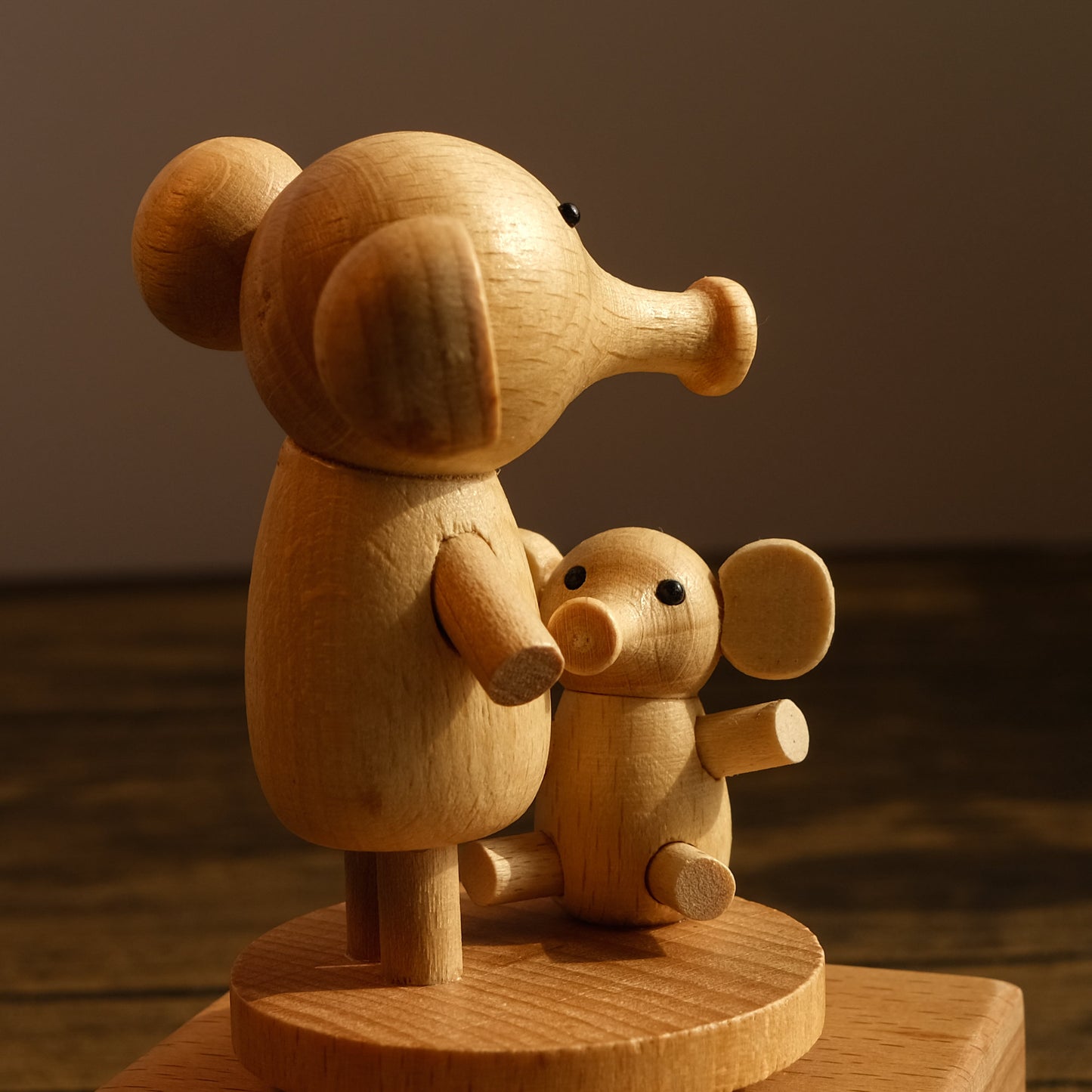 Personalized Wooden Music Box - Elephants