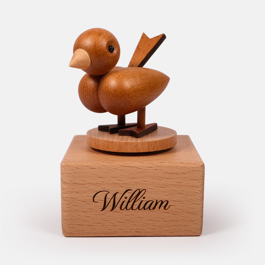 Personalized Wooden Music Box - Litte Bird