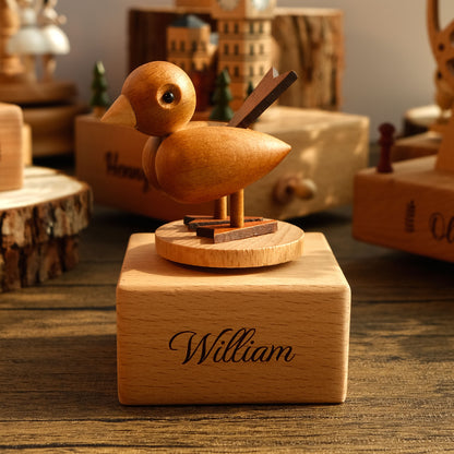 Personalized Wooden Music Box - Litte Bird