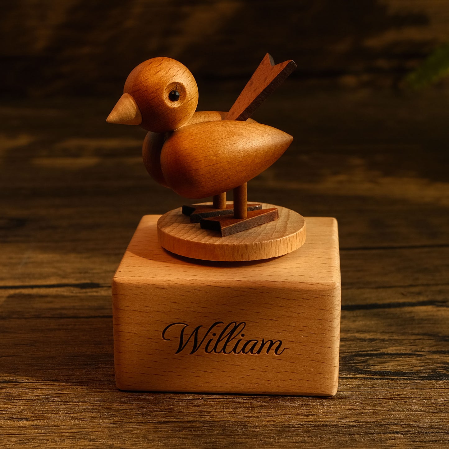 Personalized Wooden Music Box - Litte Bird