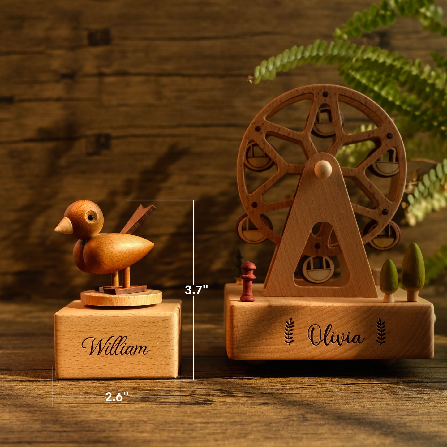 Personalized Wooden Music Box - Litte Bird