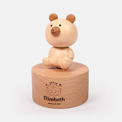 Personalized Wooden Music Box - Little Bear