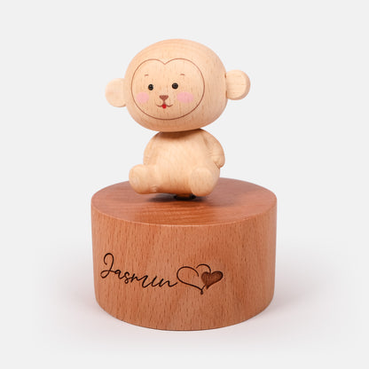 Personalized Wooden Music Box - Little Monkey