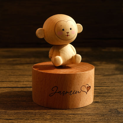 Personalized Wooden Music Box - Little Monkey