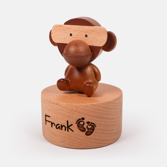 Personalized Wooden Music Box - Cool Monkey