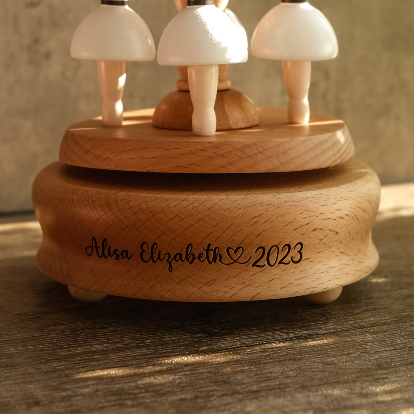 Personalized Wooden Music Box - Ballerinas