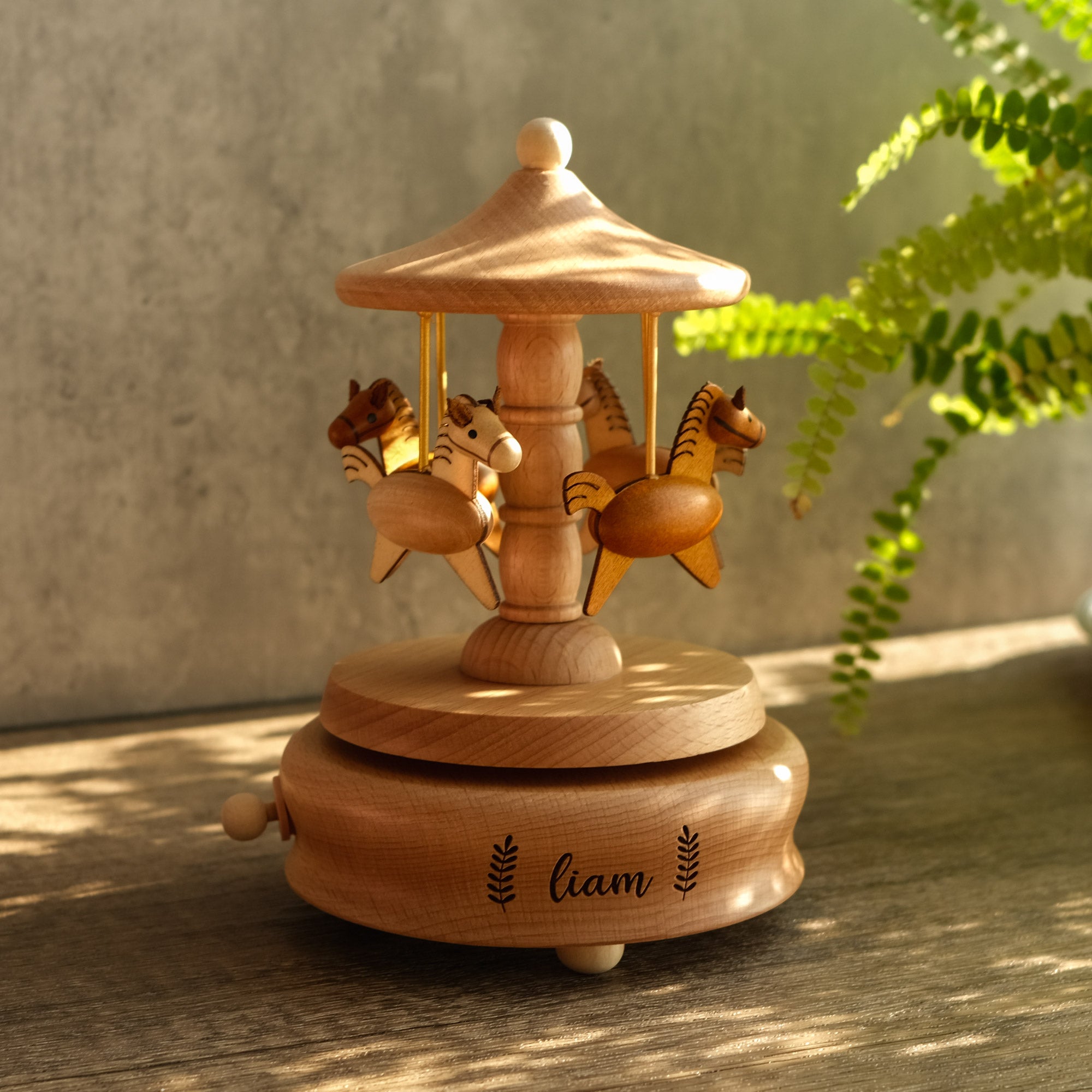 Top Personalized Carousel Wooden Music Box