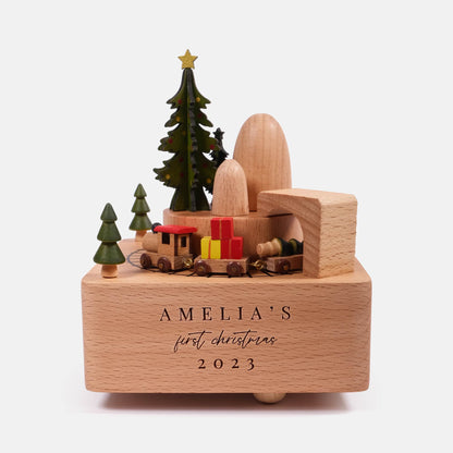 Personalized Wooden Music Box - Christmas Tree