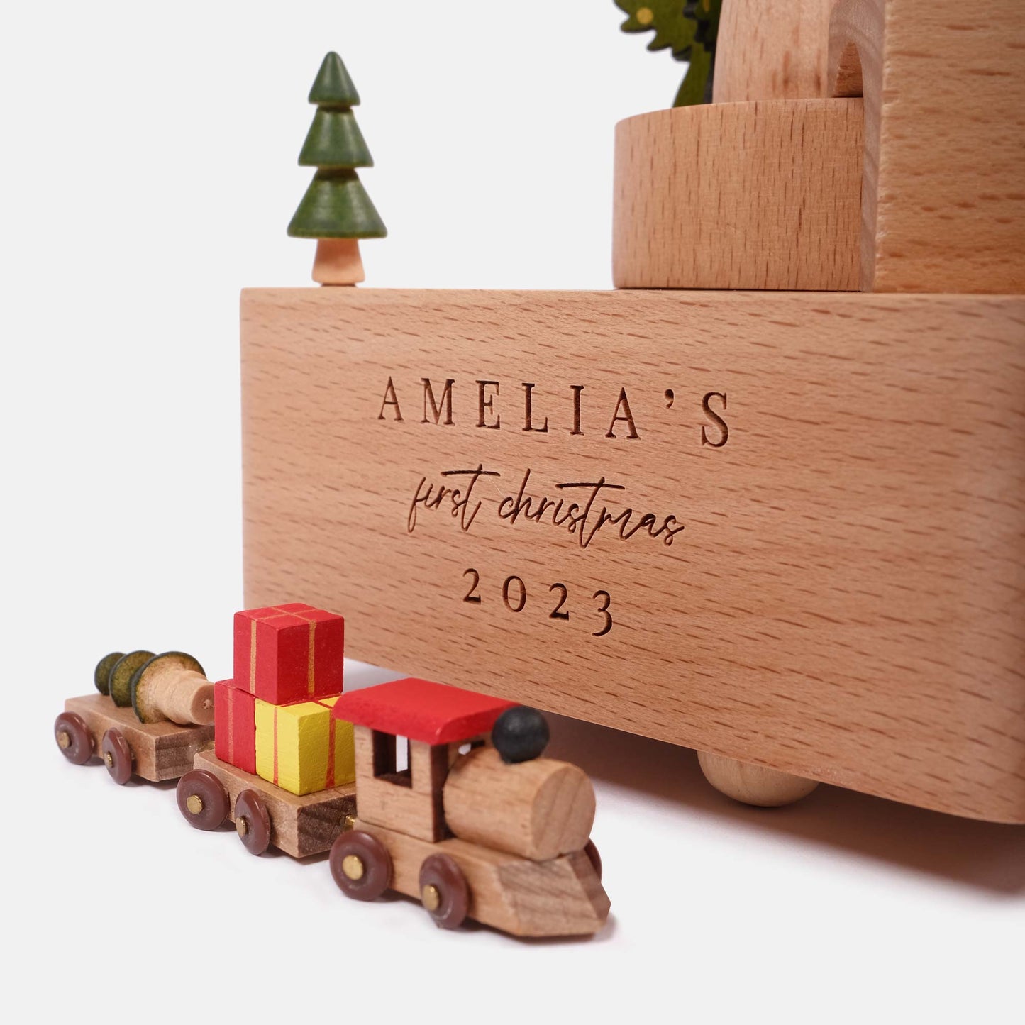 Personalized Wooden Music Box - Christmas Tree