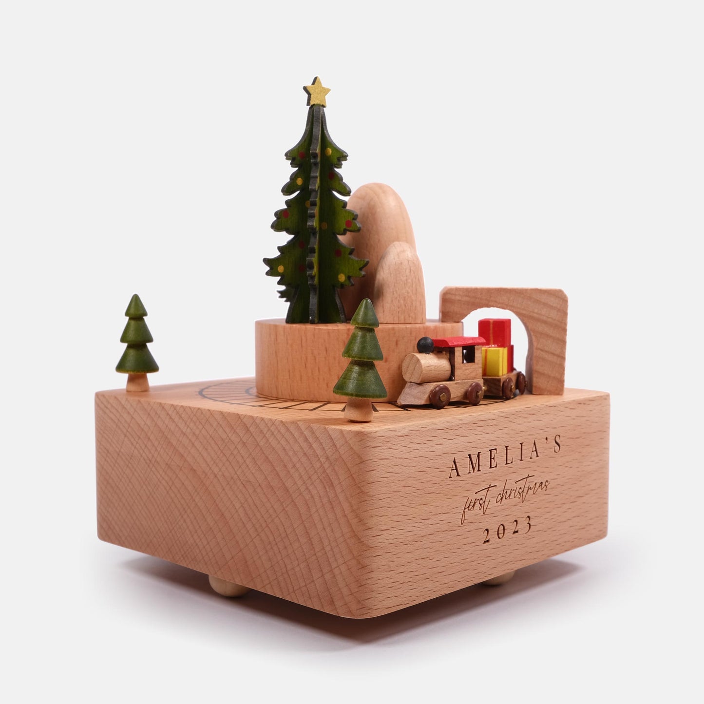 Personalized Wooden Music Box - Christmas Tree