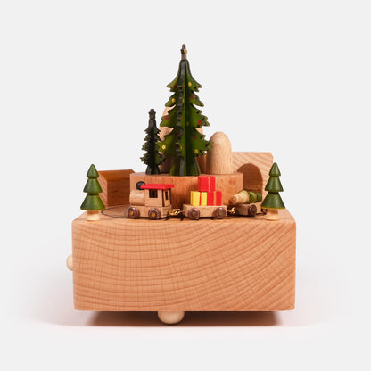 Personalized Wooden Music Box - Christmas Train