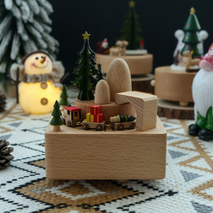 Personalized Wooden Music Box - Christmas Train