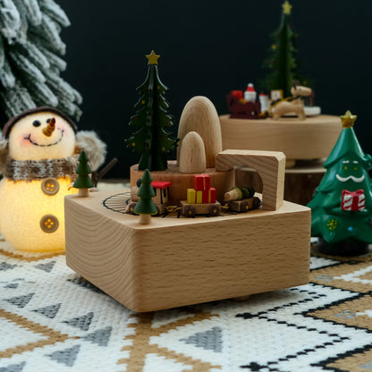 Personalized Wooden Music Box - Christmas Train