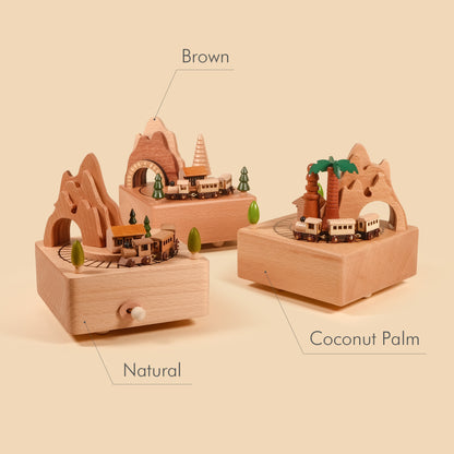 Personalized Wooden Music Box - Mountain Tunnel