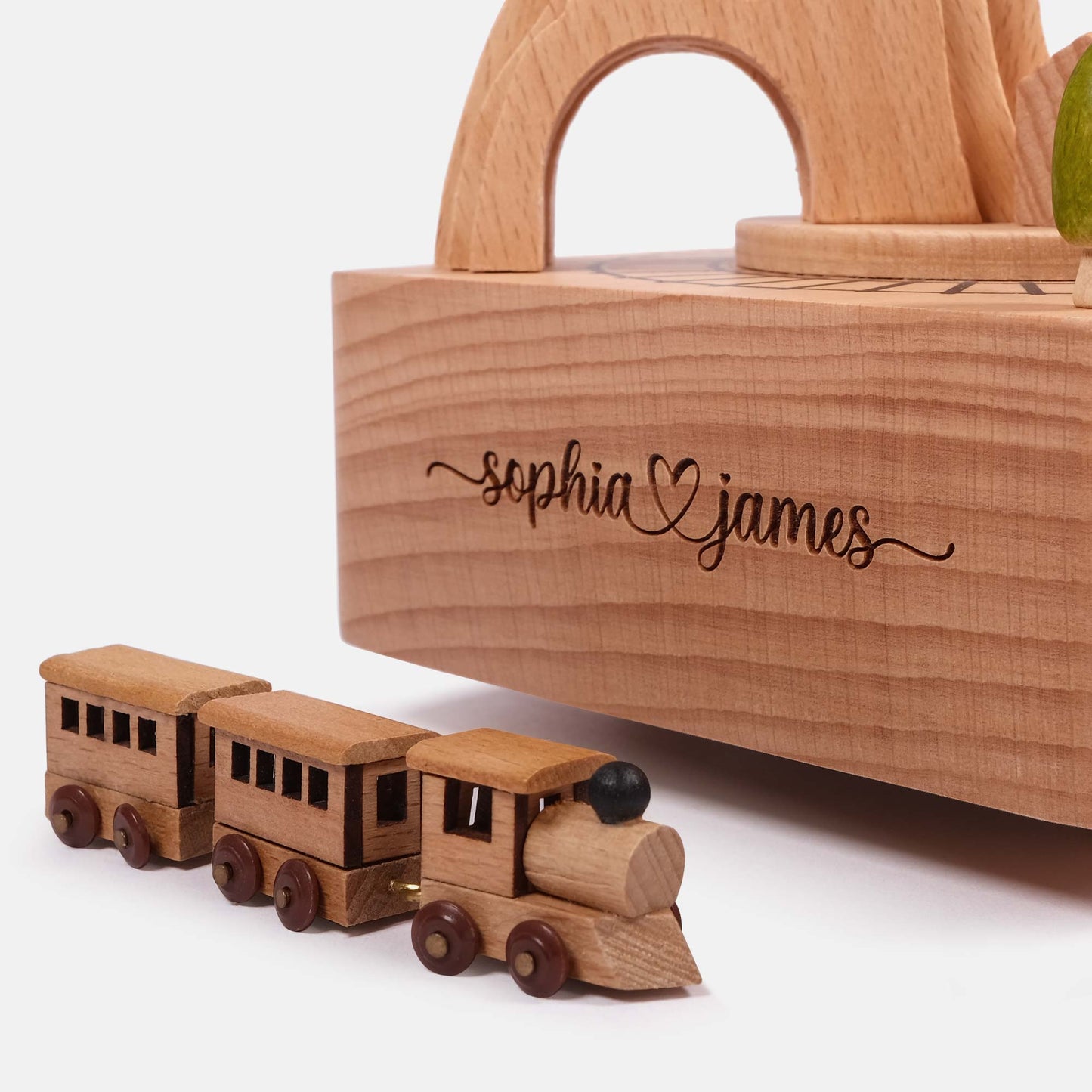 Personalized Wooden Music Box - Mountain Tunnel