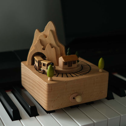 Personalized Wooden Music Box - Mountain Tunnel