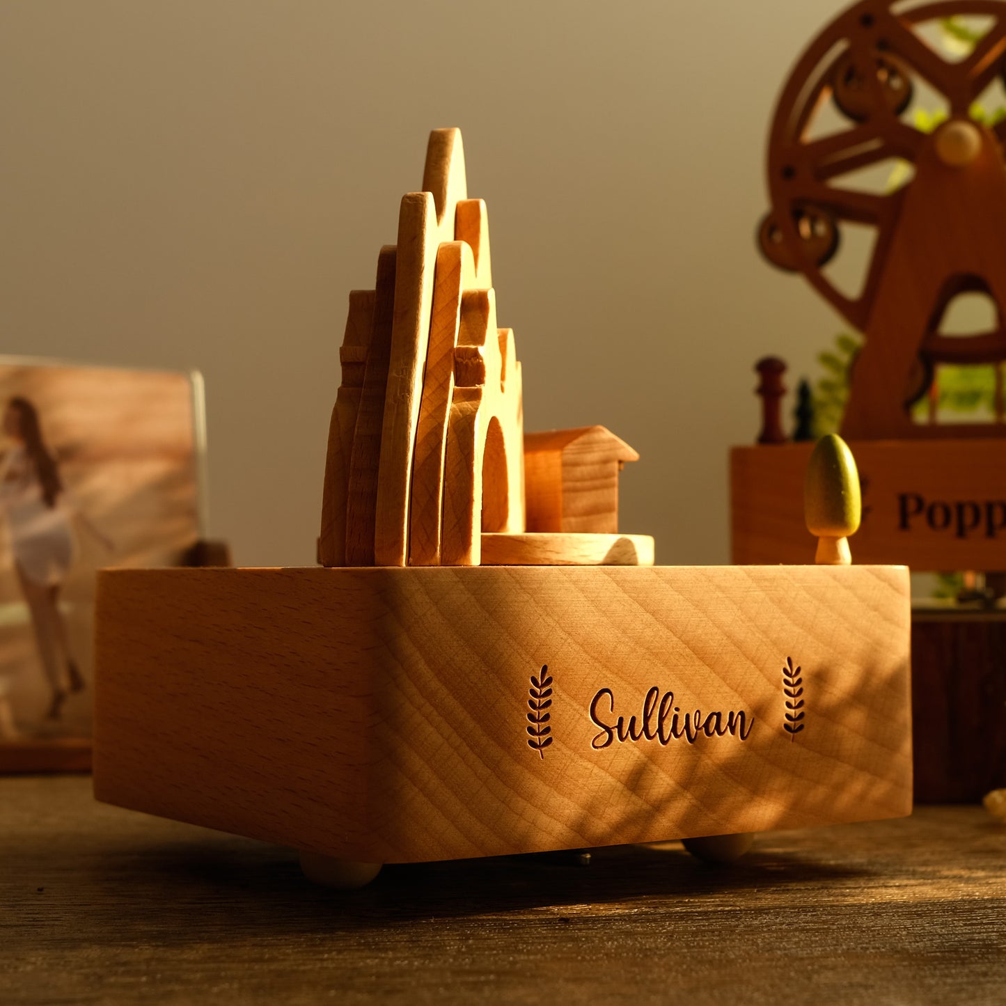 Personalized Wooden Music Box - Mountain Tunnel