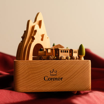 Personalized Wooden Music Box - Mountain Tunnel