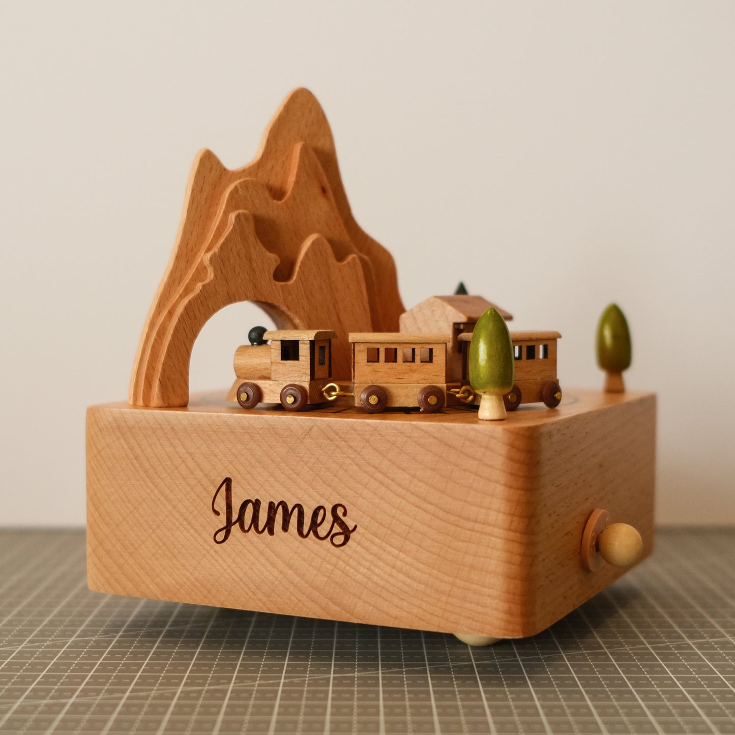 Personalized Wooden Music Box - Mountain Tunnel