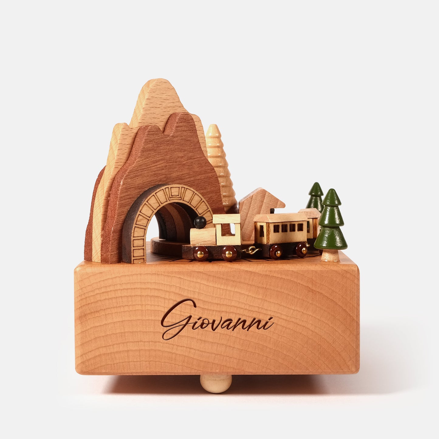 Personalized Wooden Music Box - Mountain Tunnel