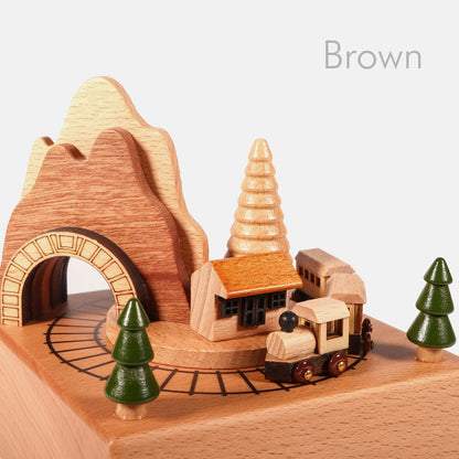 Personalized Wooden Music Box - Mountain Tunnel