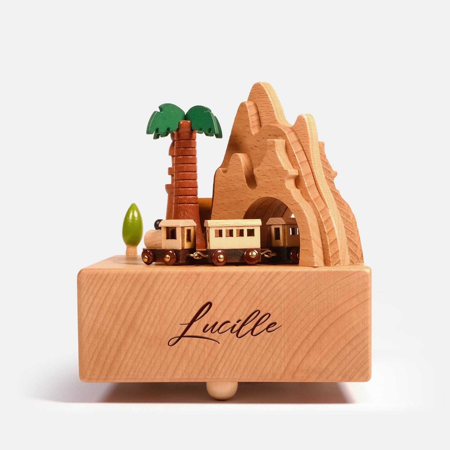 Personalized Wooden Music Box - Mountain Tunnel